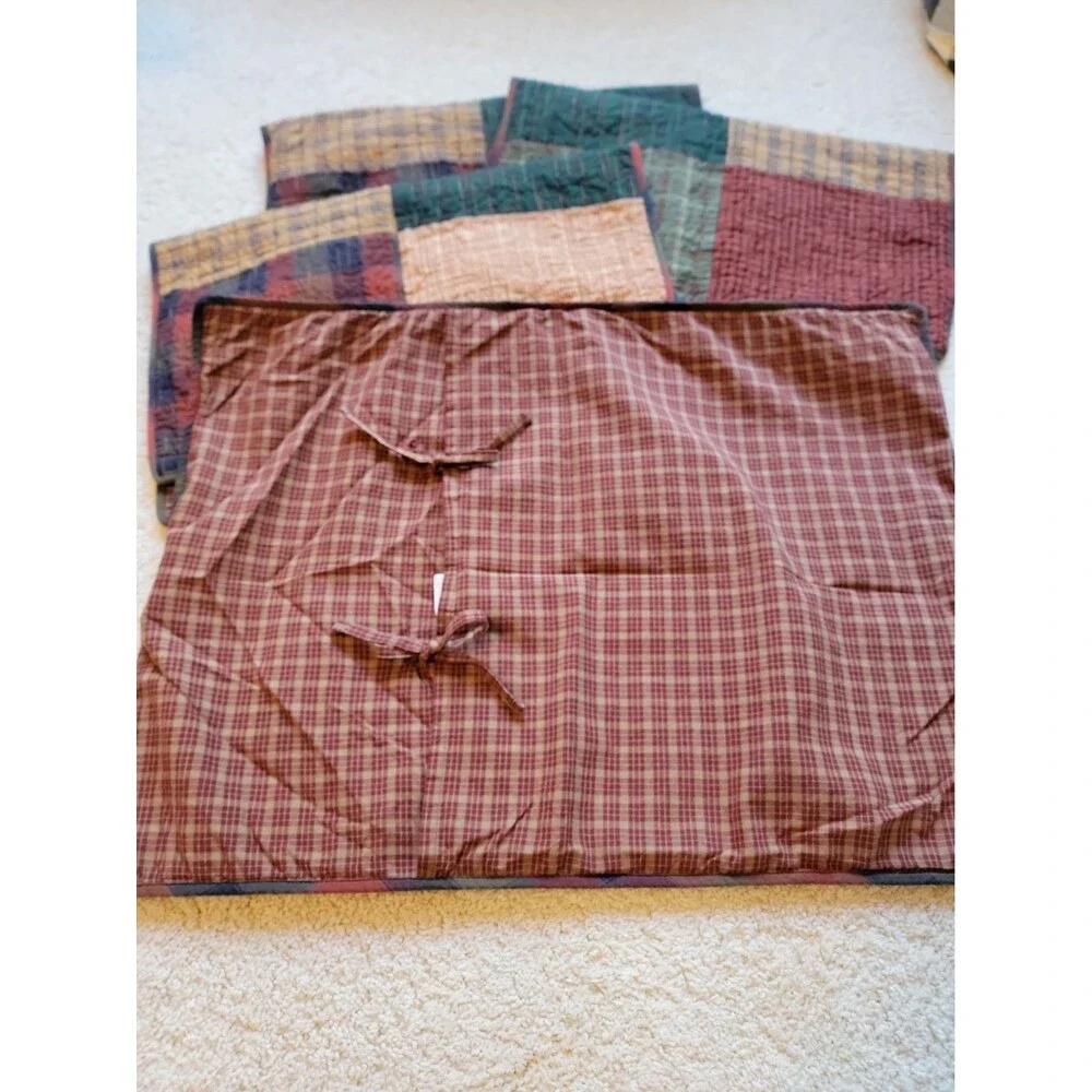 Lot Of 4 Donna Sharp Standard Size Pillow Shams Country Cottage Cabin Style